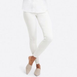 Spanx White Distressed Jeans